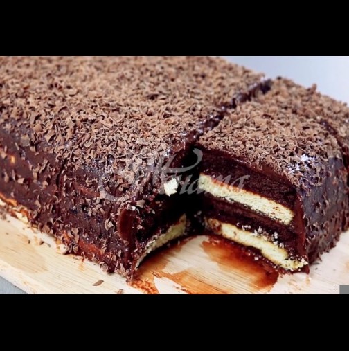 Вкусна шоколадова торта  която се приготвя много бързо при това –