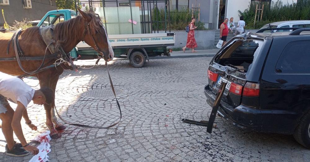 Инцидент между каруца и автомобил е станал вчера в София.
