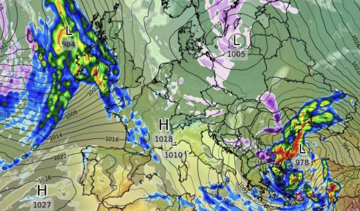 GFS продължава да прогнозира серия от средиземноморски циклони преминаващите през