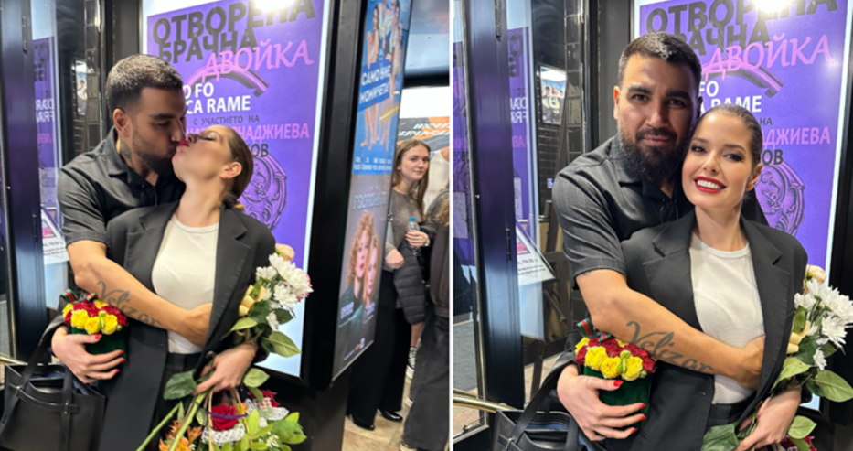 Изключително провокативен кадър направи Азис с Алекс Сърчаджиева на премиерата