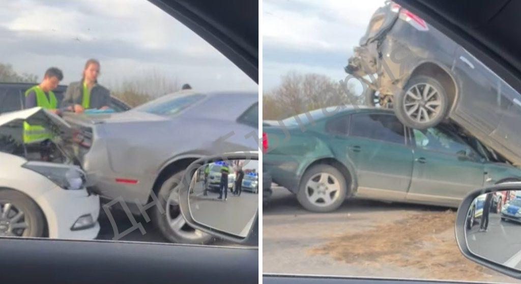 Верижна катастрофа със седем коли е станала при км 7 на