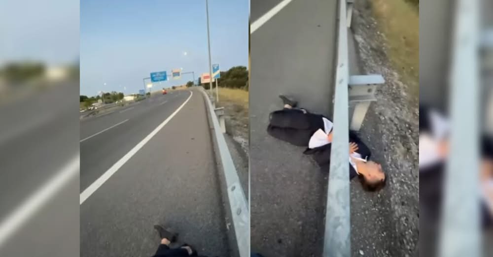 Видеоклип заснет на магистрала M 40 в Мадрид Испания взриви социалните