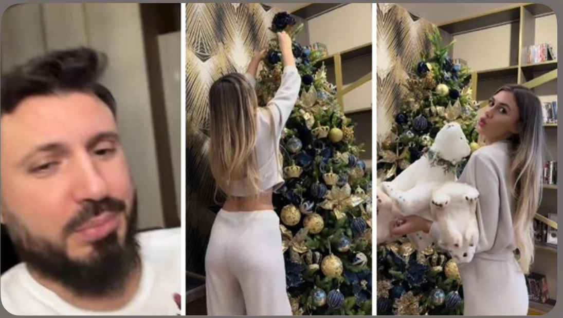 Тази година концепцията на елхата е в синьо и златно