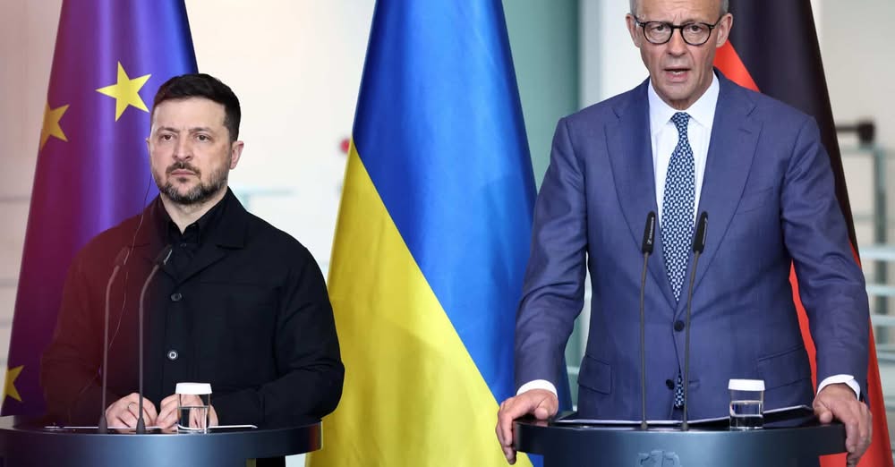 Германският канцлер Фридрих Мерц и украинският президент Володимир Зеленски се
